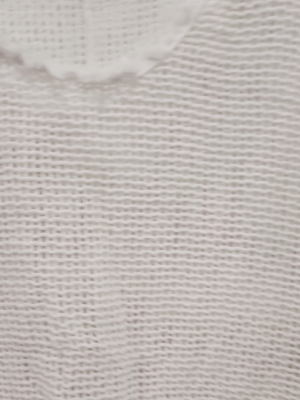 White Open Weave Women's Blouse - Lightweight Knit Top - Picture 5 of 7